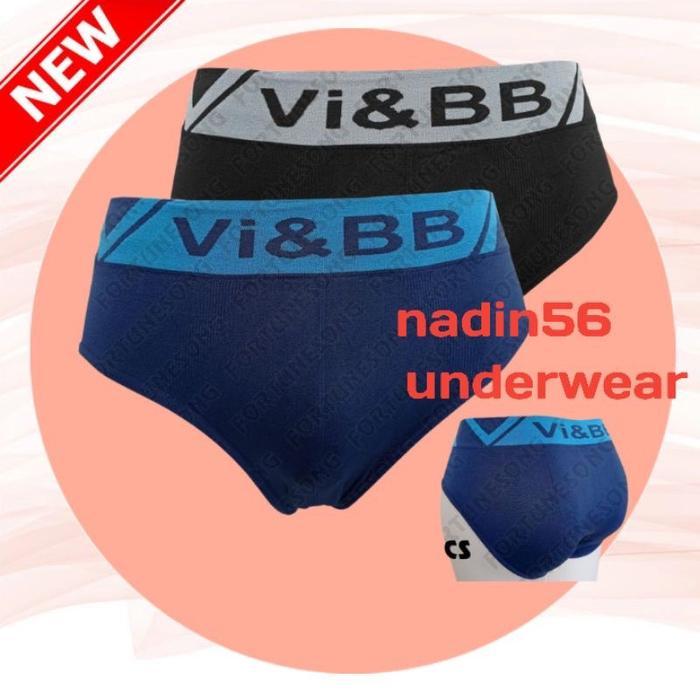 [3pcs] Celana dalam Pria | Celana dalam Vi&bb Rajut Segitiga Polos Lembut