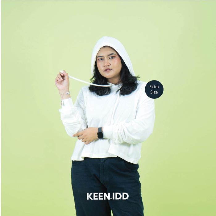 DISKON KEEN IDD Thin Hoodie Crop Tee Material Premium Cotton Combed 24s **