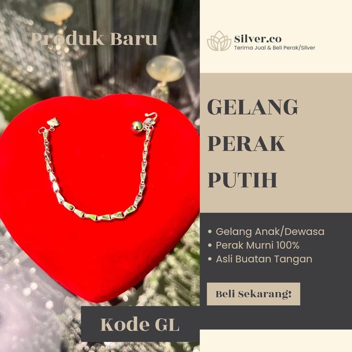 Gelang Tangan Perak Anak/Dewasa Model Padi Kopong