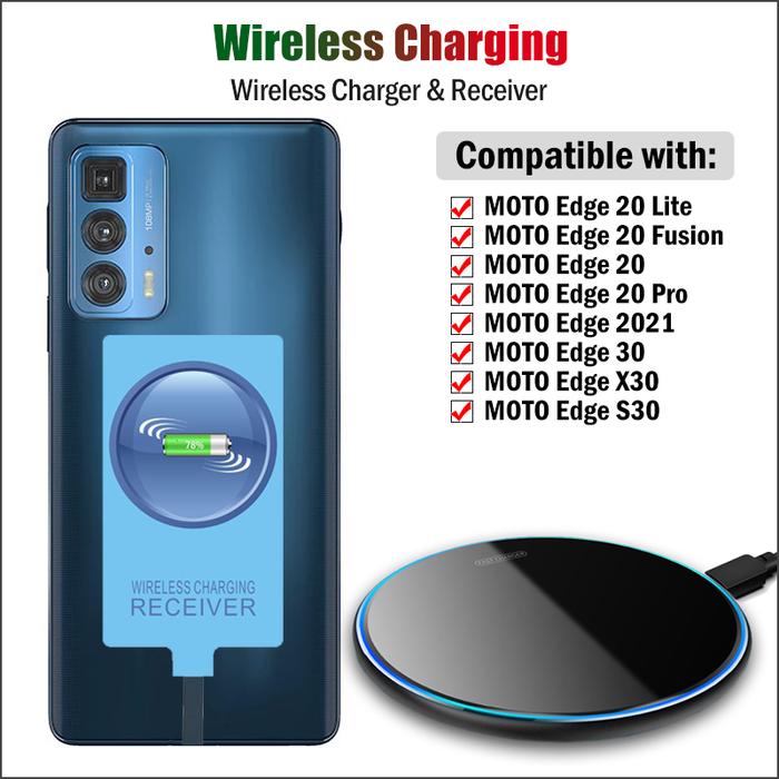 Qi Wireless Charger & Type-C Receiver for Motorola MOTO Edge X30 S30
