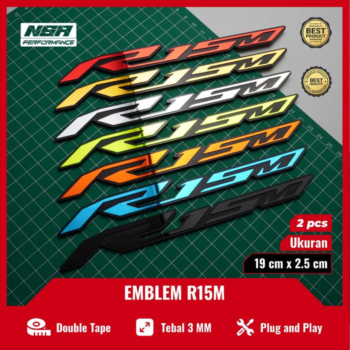 NSA 2PCS EMBLEM R15M LOGO R15 BUKAN STIKER R15M AKSESOSRIS R15M EMBLEM YAMAHA R15M VARIASI YAMAHA R1