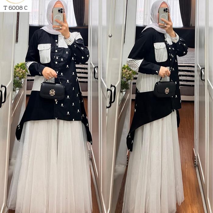 Tunik Semut By Syaina bahan Linen Premium | Atasan Wanita Muslim Katun Basic Dewasa