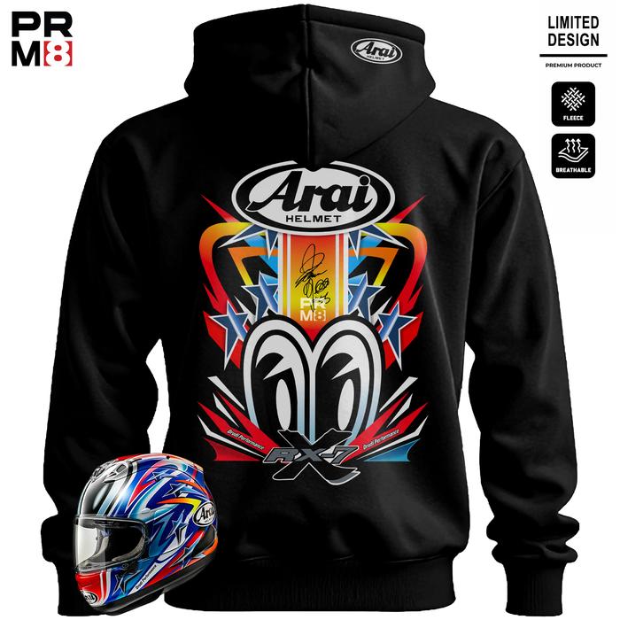 PRM8 - Hoodie Premium Pria Wanita Bahan CVC Fleece Jaket Tebal Sweater Motor Pakaian Unisex Streetwe