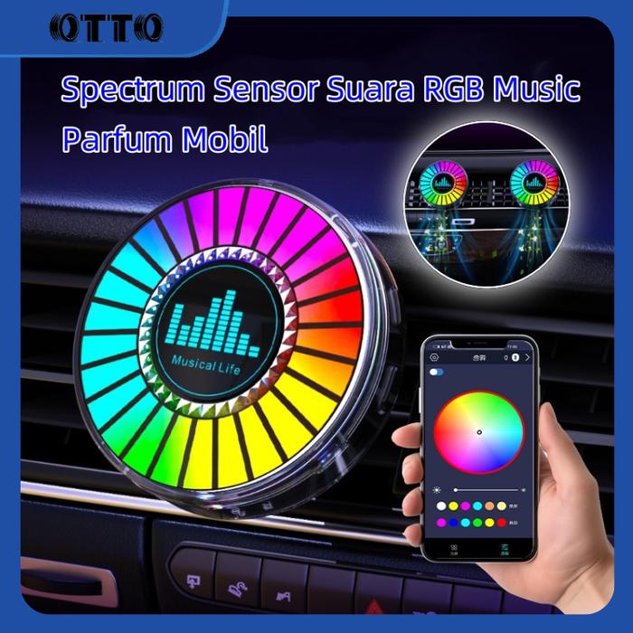 Led Lampu Equalizer Audio PARFUM MOBIL/ MEWAH Lampu LED RGB /Car Music Rhythm Parfum Mobil/ USB Plug
