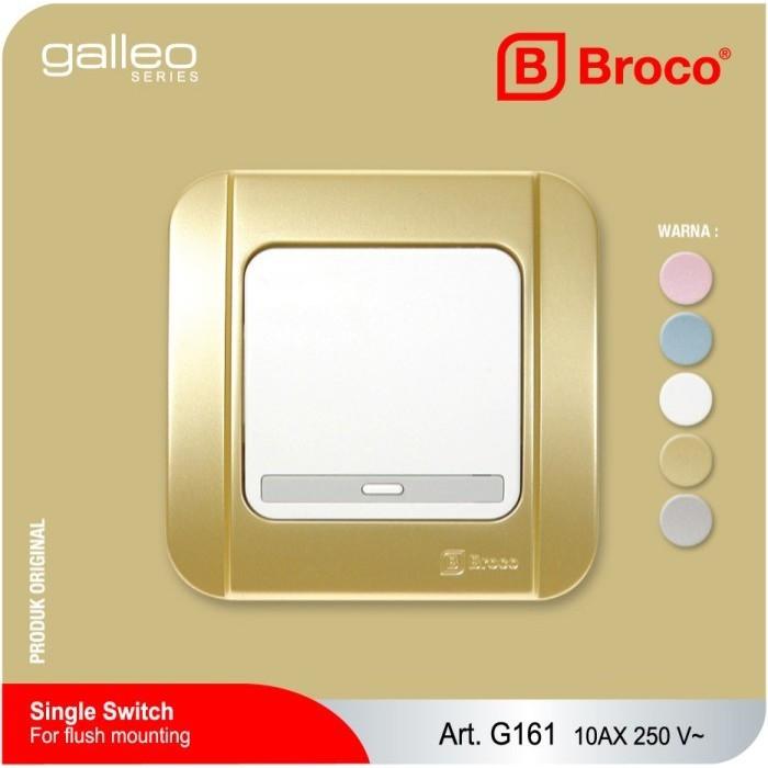 Saklar SINGLE BROCO Galleo G161 WARNA GOLD