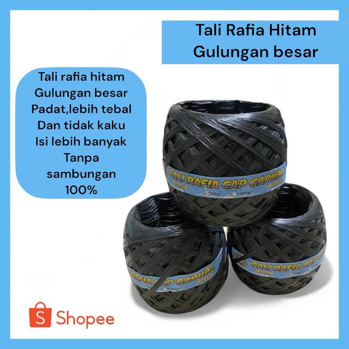 Tali Rafia Hitam Gulungan Besar Cap Garuda Kuat