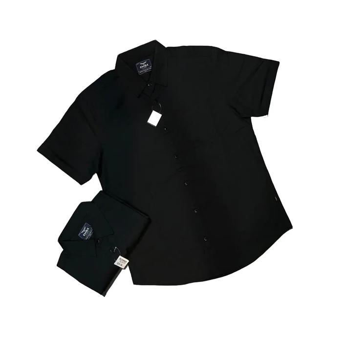 Kemeja Hitam Emba Kemeja Emba Kemeja Lengan Pendek hitam kemeja Kantor Kemeja Formal Kemeja Pria Kem