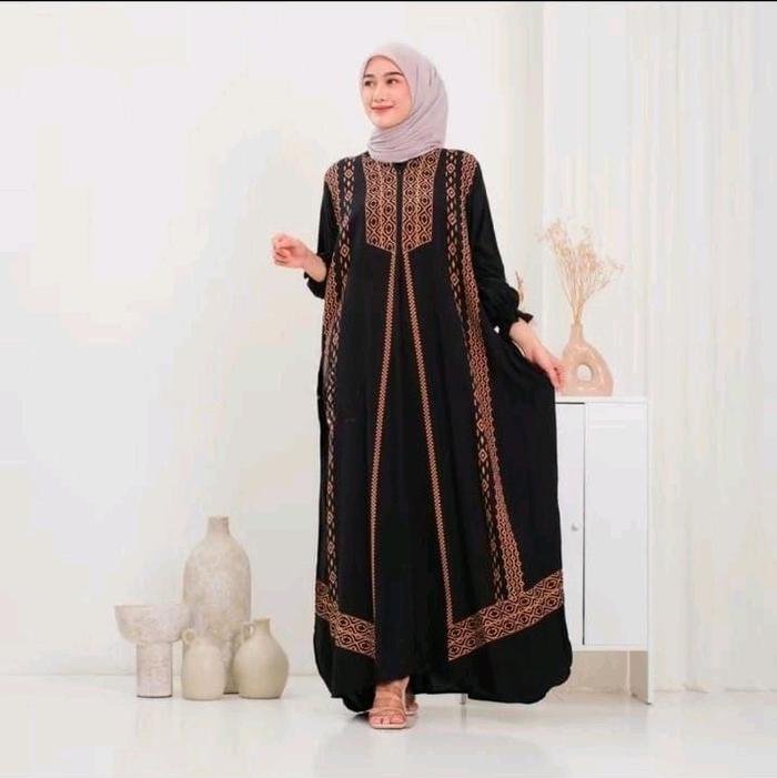 Kaftan Hajar_kaftan motif bunga