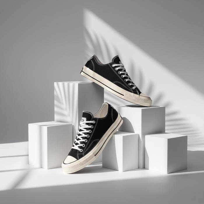 ERONS - 70S LOW BLACK WHITE NATURAL | SEPATU CASUAL | SEPATU SEKOLAH CAMPUS KERJA
