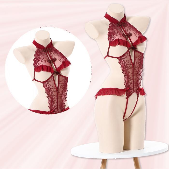 Lingerie Cosplay Cheongsam China Bodysuit Baju Tidur Dinas Wanita 8621
