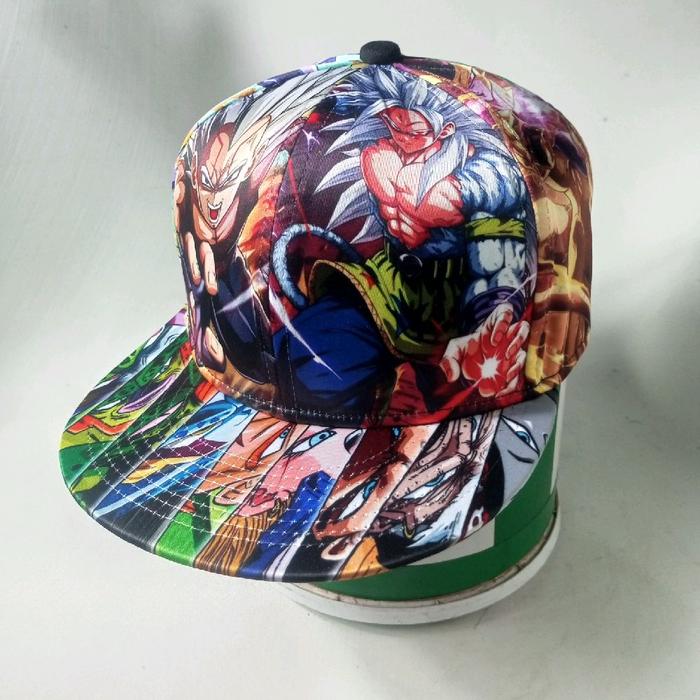 Topi Bootlag Dragon Ball Z Goku Vegeta Super Seiya AOP Satin Snapback by Level Xero