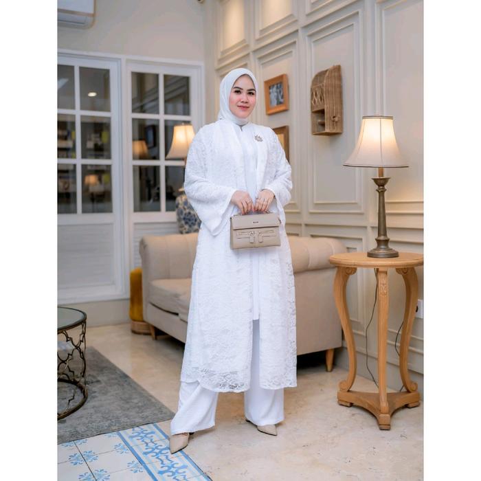 rayya series tunik set celana kulot outer brukat