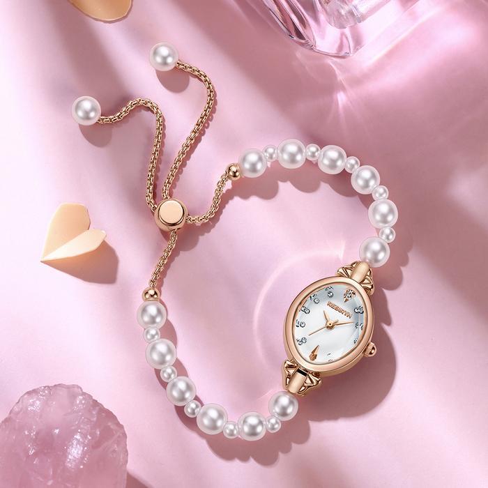 REBIRTH Jam Tangan Wanita Original Analog Elegan Korean Style Kecil Mutiara Watch Women Anti Air