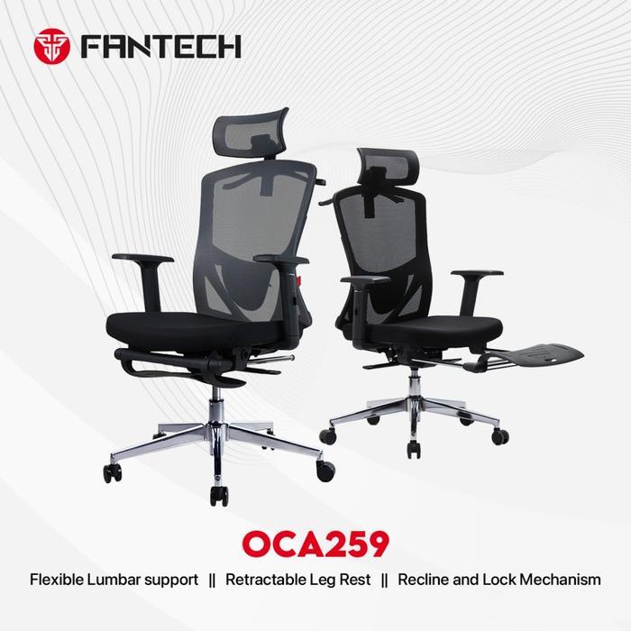 Fantech OCA259 Kursi Kantor Kerja Jaring Premium Office Chair - OCA259, Hitam