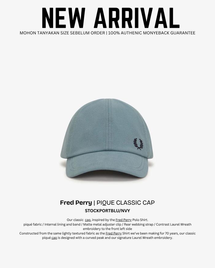 Fred Perry | PIQUE CLASSIC CAP | topi Atasan pria dan wanita 100% ORIGINAL UNISEX