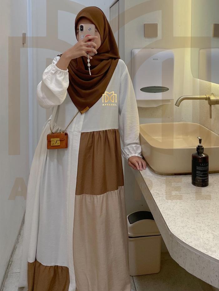 Dmd Apparel - Azzura Linen ( Basic Dress Muslim Gamis) Nyaman Wudhu Pasti Ori