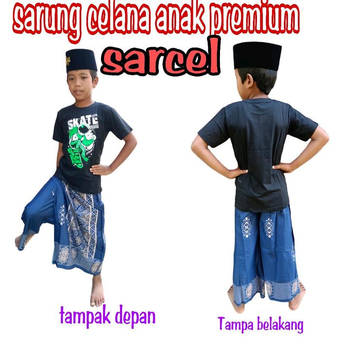Sarung Celana Anak Laki-laki Sarcel Instan Usia 2-11 Tahun Batik Katun Motif Muslim Koko Panjang Set