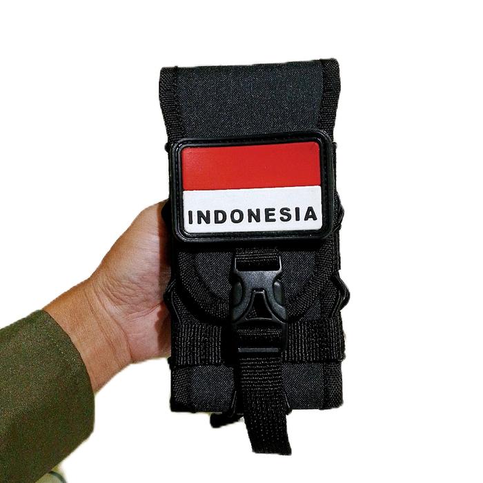 tas HP 2 selot tempat hp sarung hp perkat logo merah putih isi 2 selot uk hp 6,3 /6,9 inchi