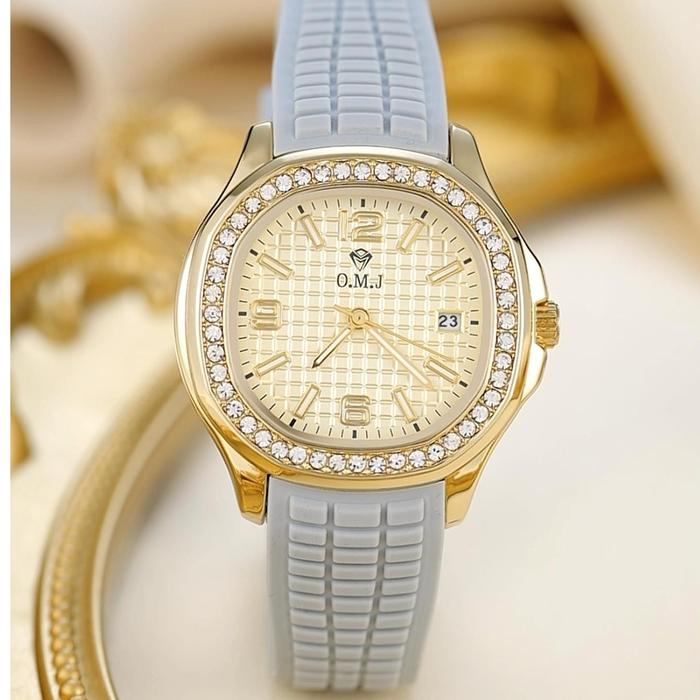 O.M.J G078 Jam Tangan Wanita 3ATM Anti Air Fashion Simple Santai Elegant Luxury Quartz Tali Karet Ca