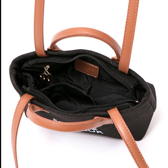 Gracegift Mickey Mouse canvas tote bag Small Black