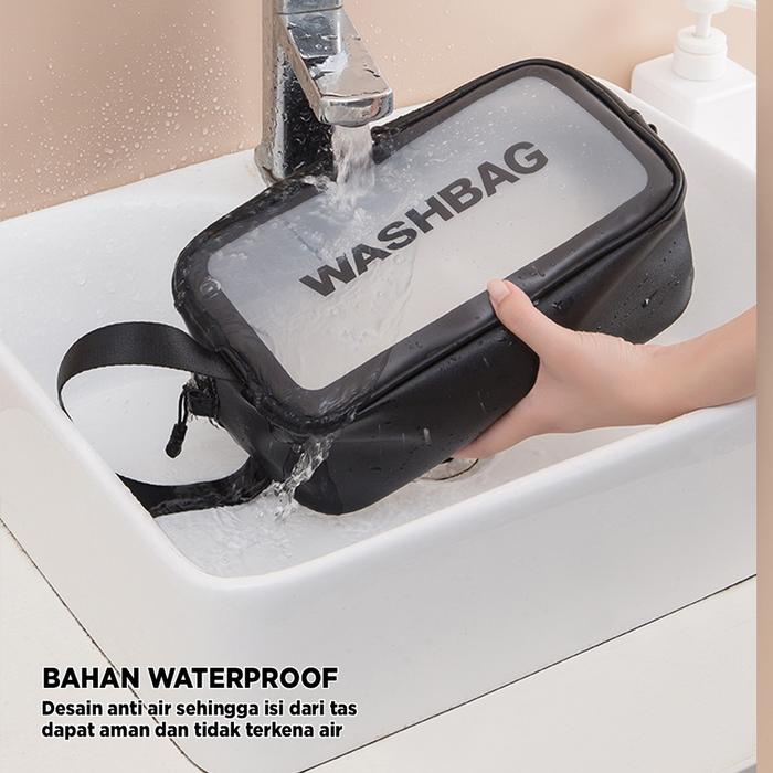 Tas WASHBAG Waterproof Pouch Travel Make Up Multifungsi / Tas Sabun Peralatan Mandi Traveling/Tas ko