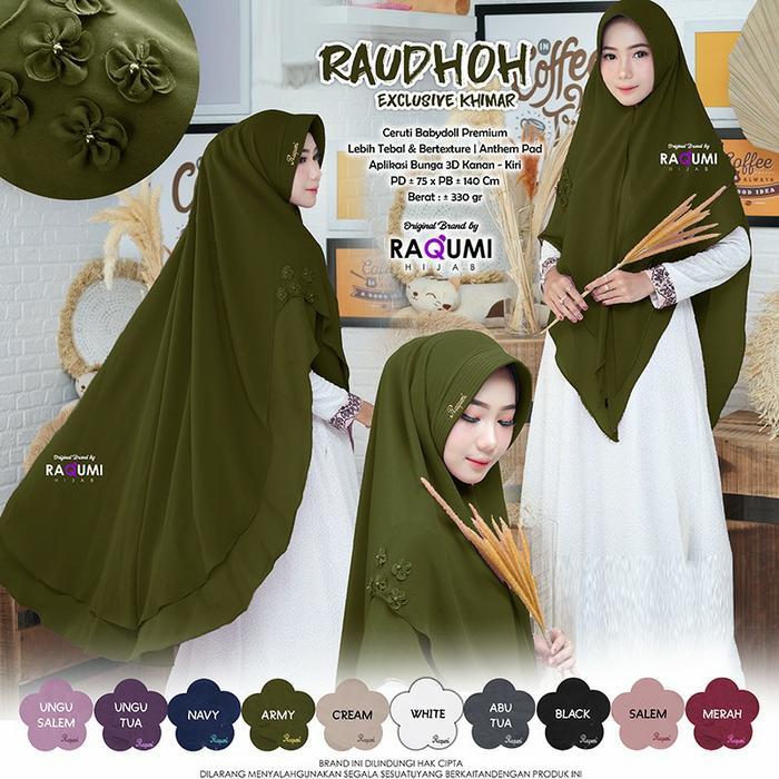 jilbab raudhoh khimar ceruty babydoll premium ori raqumi hijab