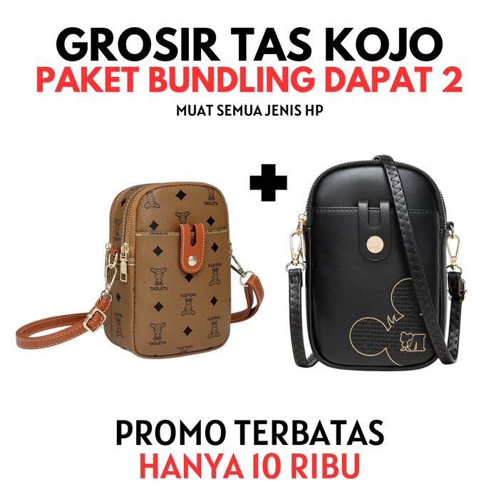 BELI 1 DAPAT 2 - [MUAT HP] Tas Selempang Wanita Motif Printing BONUS Mini Selempang Lucu Motif Micke