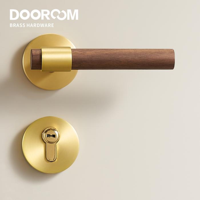 Gagang Pintu Set Kunci Pintu Kenari Kuningan Modern Interior Kamar