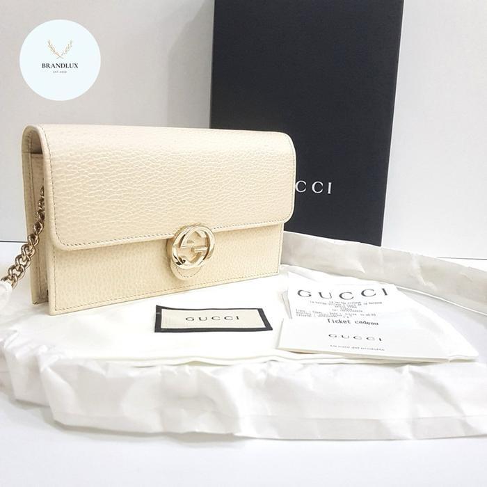 GUCCI WOC WALLET ON CHAIN ICONIC INTERLOCKING GG
