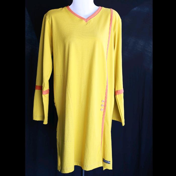 tunik kuning lemon list orange yg ademm dan cakep plus syar'i