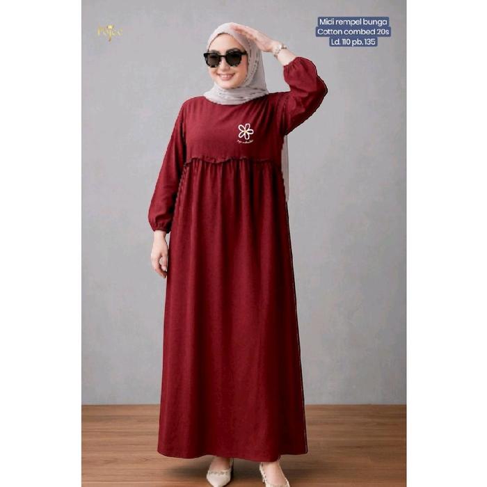 Pojee - gamis santai bahan kaos cotton combad 24s super nyaman