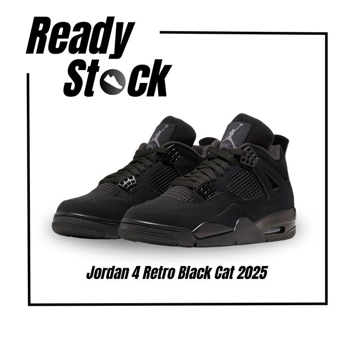 Nike Air Jordan 4 Retro "Black Cat" 2025 (100% Authentic)