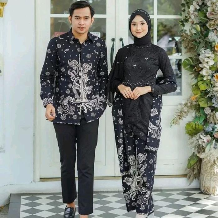 SET KEBAYA KERIS HITAM ORI COUPLE KEMEJA PREMIUM / CUSTOM ANAK & SUPER JUMBO / BAJU SETELAN SERAGAM 