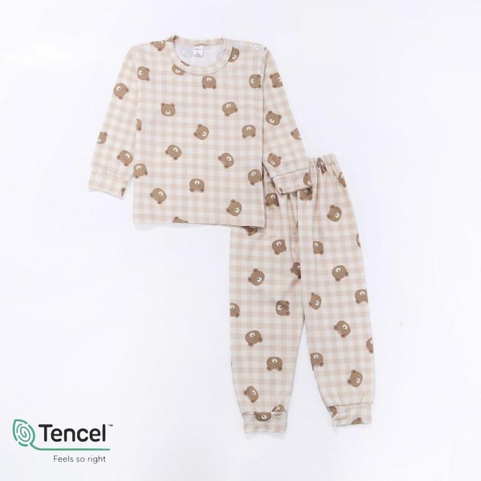 Pajamas Ioo Kids - Tencel Long Set Gingham Bear
