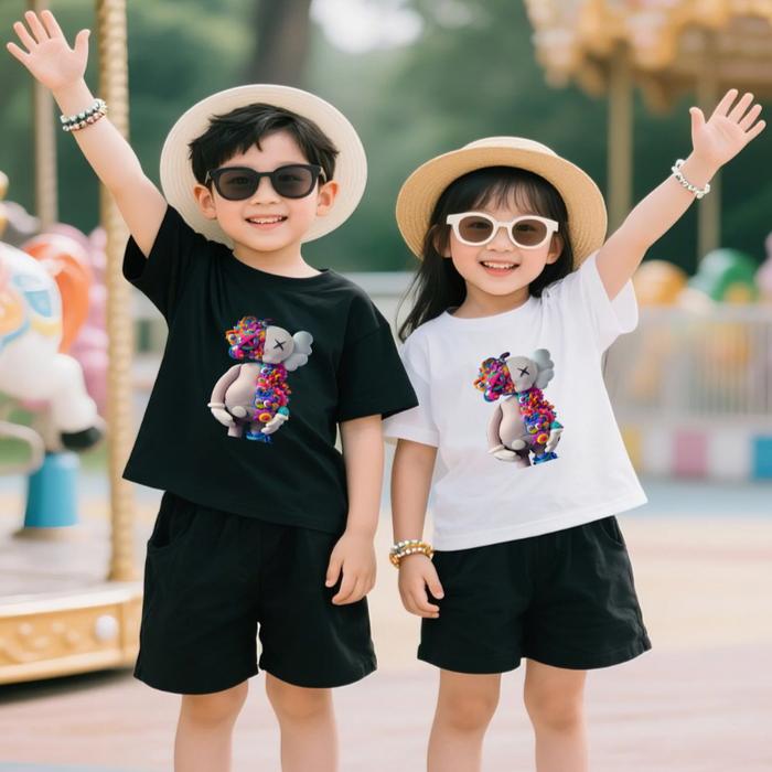 Setelan Anak Unisex Celana Pendek 5-15 Tahun Motif PMAN