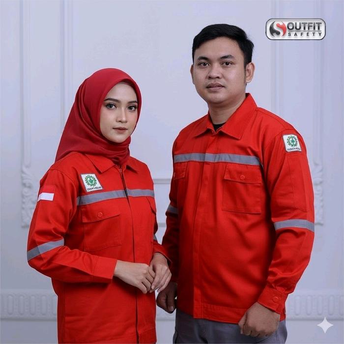 Baju kerja PDL proyek wearpack safety bordir k3 lengan panjang berkualitas Seragam Pria Atasan Kombi