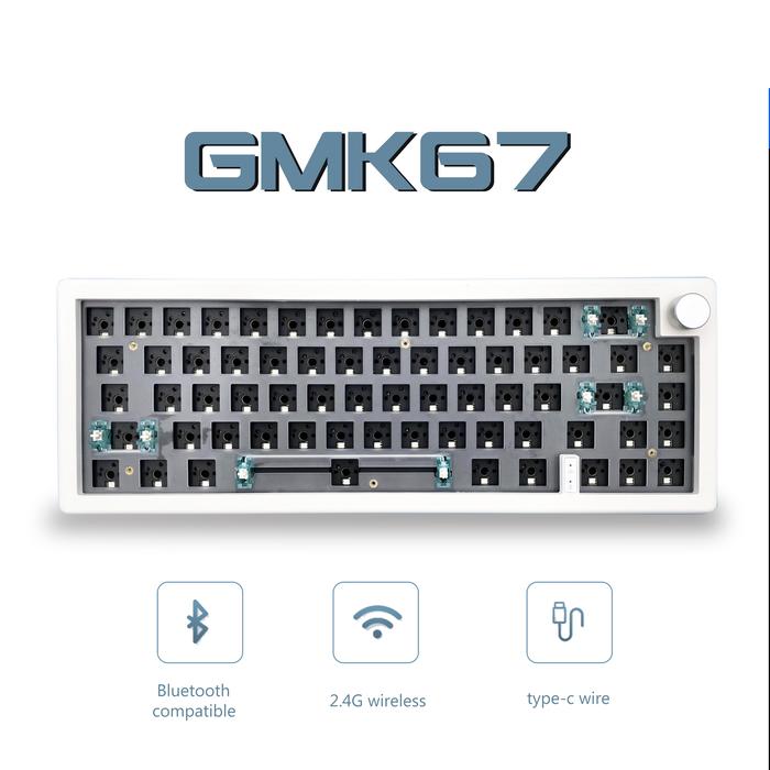GMK67 Mechanical Keyboard Kit Hot-swappable 3-mod Bluetooth 2.4G