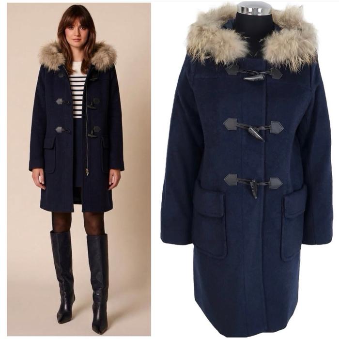 Women duffle coat in navy brand Cle de zones