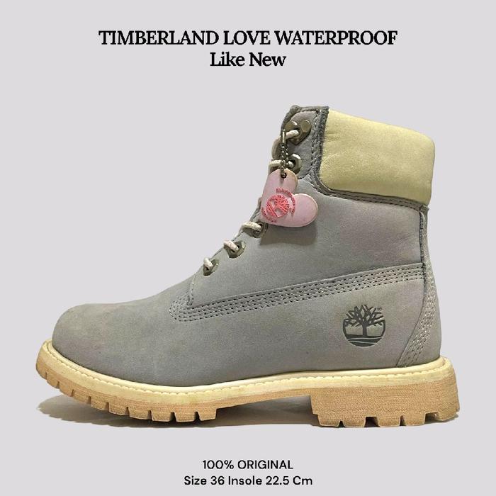 Sepatu Boots Wanita Kulit Waterproof Timberland Love Edition Original Second Size 36 Insole 22.5 Cm