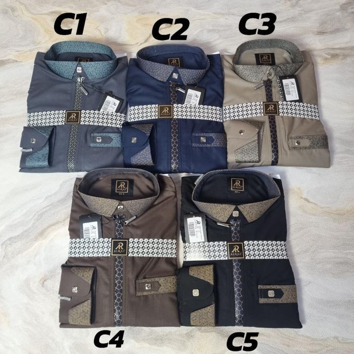 ALRAZ Gamis katun premium Design Syamil Zipper Manset