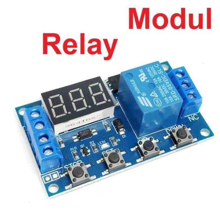 Relay Timer Delay Modul Display 4Tombol Digital DC Time Module Switch Control Circuit Trigger Saklar
