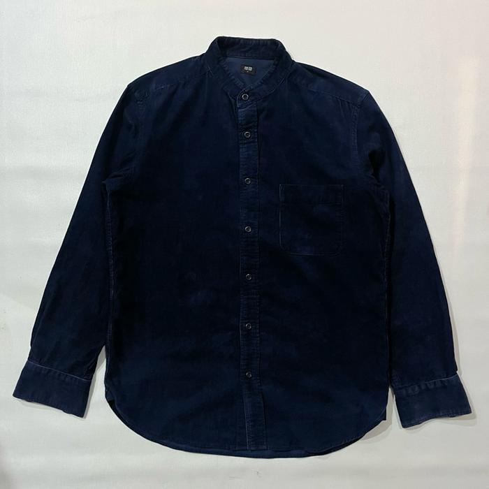 Uniqlo Dark Navy Corduroy Shanghai Collar Work Shirt
