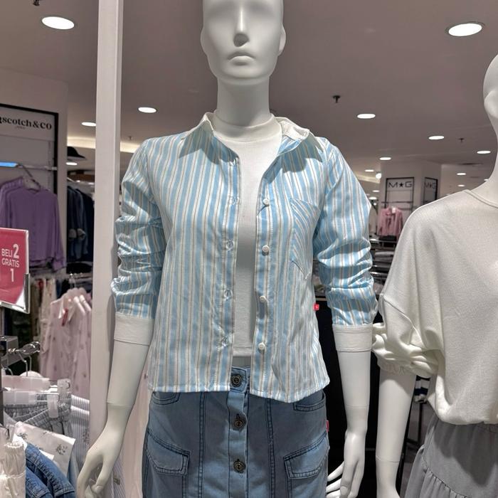 GRAPHIS - NEW Kemeja Blouse Salur Wanita (S-XL)