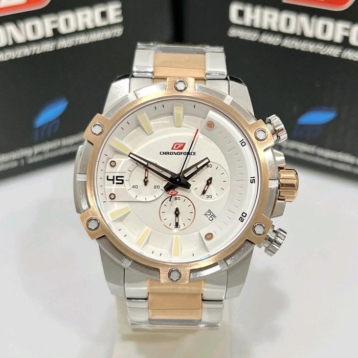 JAM TANGAN PRIA CHRONOFORCE CF 5339G SILVER ROSEGOLD Analog