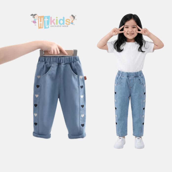 Celana Jeans Anak Perempuan Love J48 1 - 6 Tahun