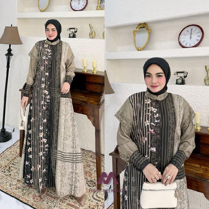 Kaluna dress by hmf luxury gamis muslim wanita lebaran simpel
