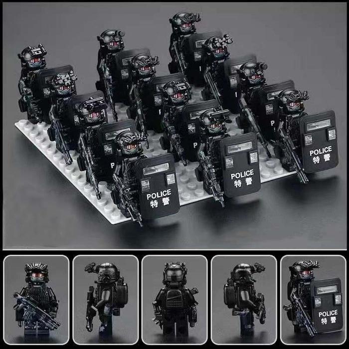24pcs/Set Mainan Tentara Mini Mainan Balok Military Swat Minifigure Army Mainan Tentara Mini