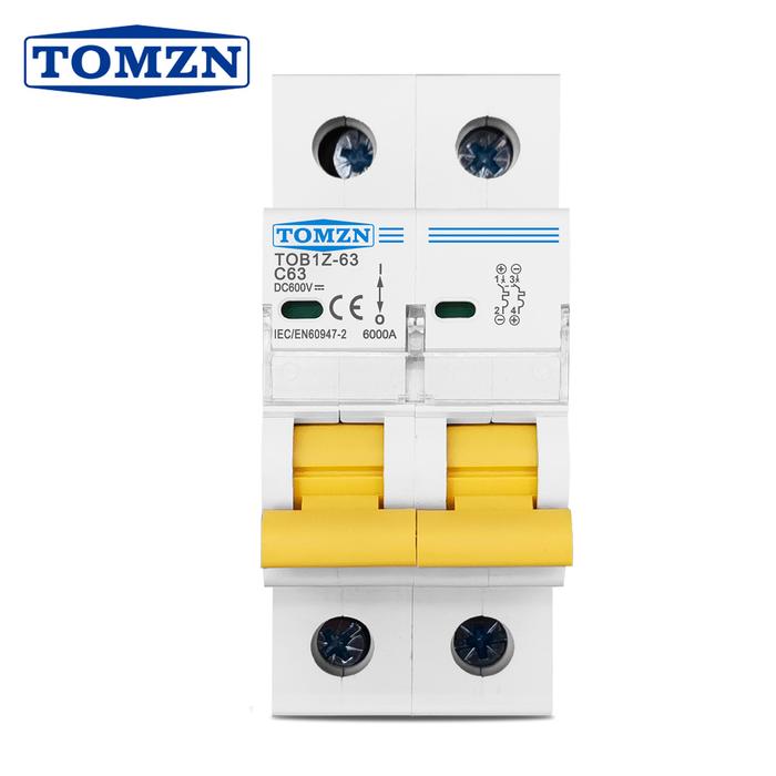 2P DC 600V Circuit breaker MCB C curve single pole direct-current