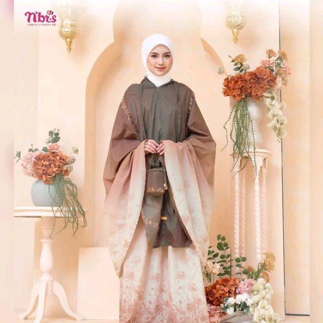 Nibras Mukena Travelling Prayer Set 02 Gradasi Warna Coklat Brown Bahan Parasut Premium Korea Varias