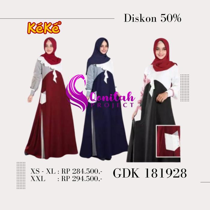 Qonitah Project Gamis Dewasa GDK 181928 Keke Busana Muslim Busana Muslim